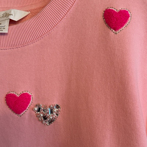Lilly Pulitzer ballad Pink Heart Sweatshirt - Picture 3 of 7